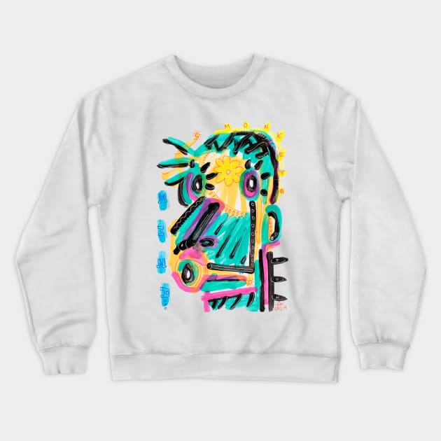 face Crewneck Sweatshirt by Angel Rivas